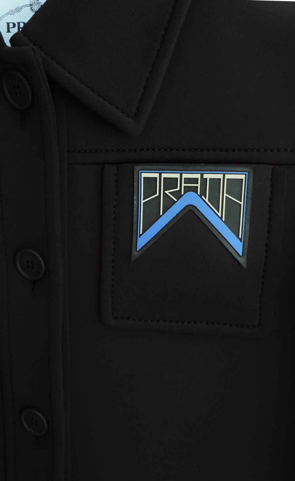 Prada - Black Neoprene Logo Jacket, Size IT40