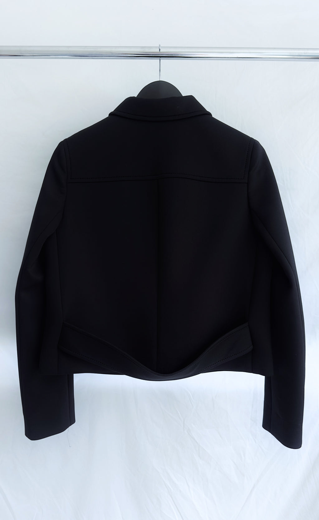 Prada - Black Neoprene Logo Jacket, Size IT40