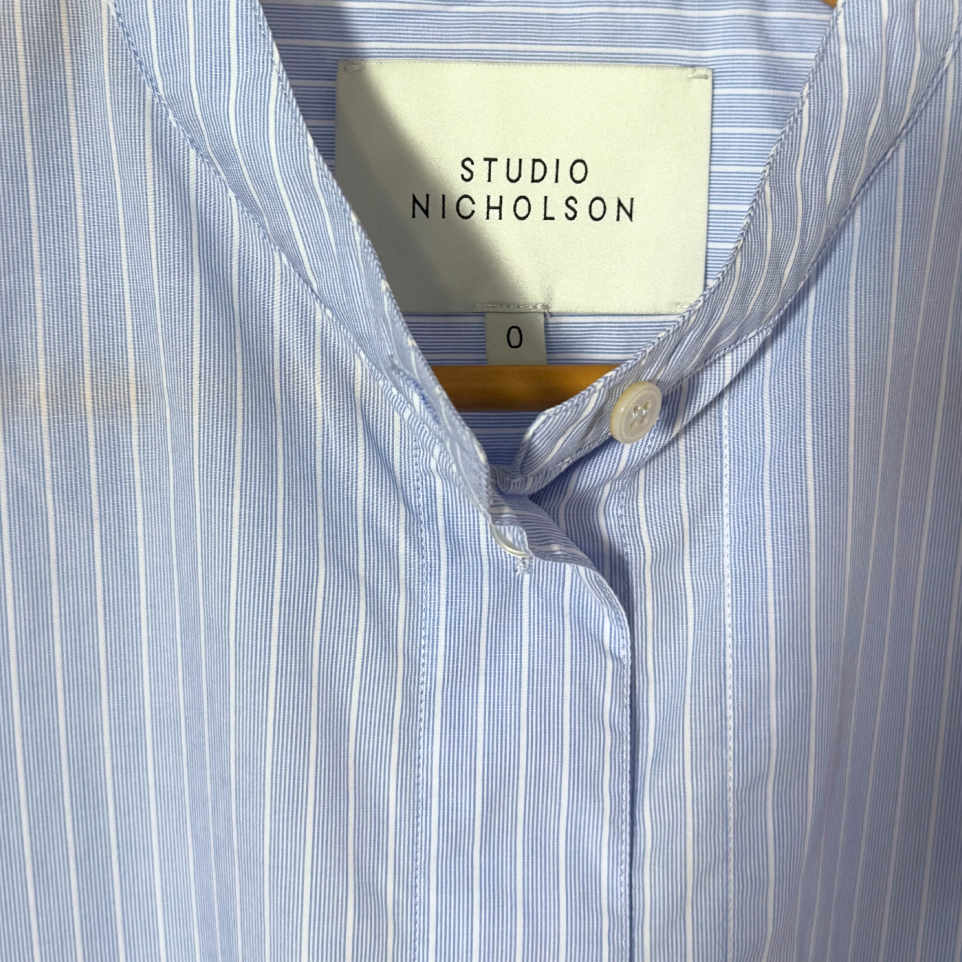 Studio Nicholson - Blue Button Up Cotton Shirt, Size 6