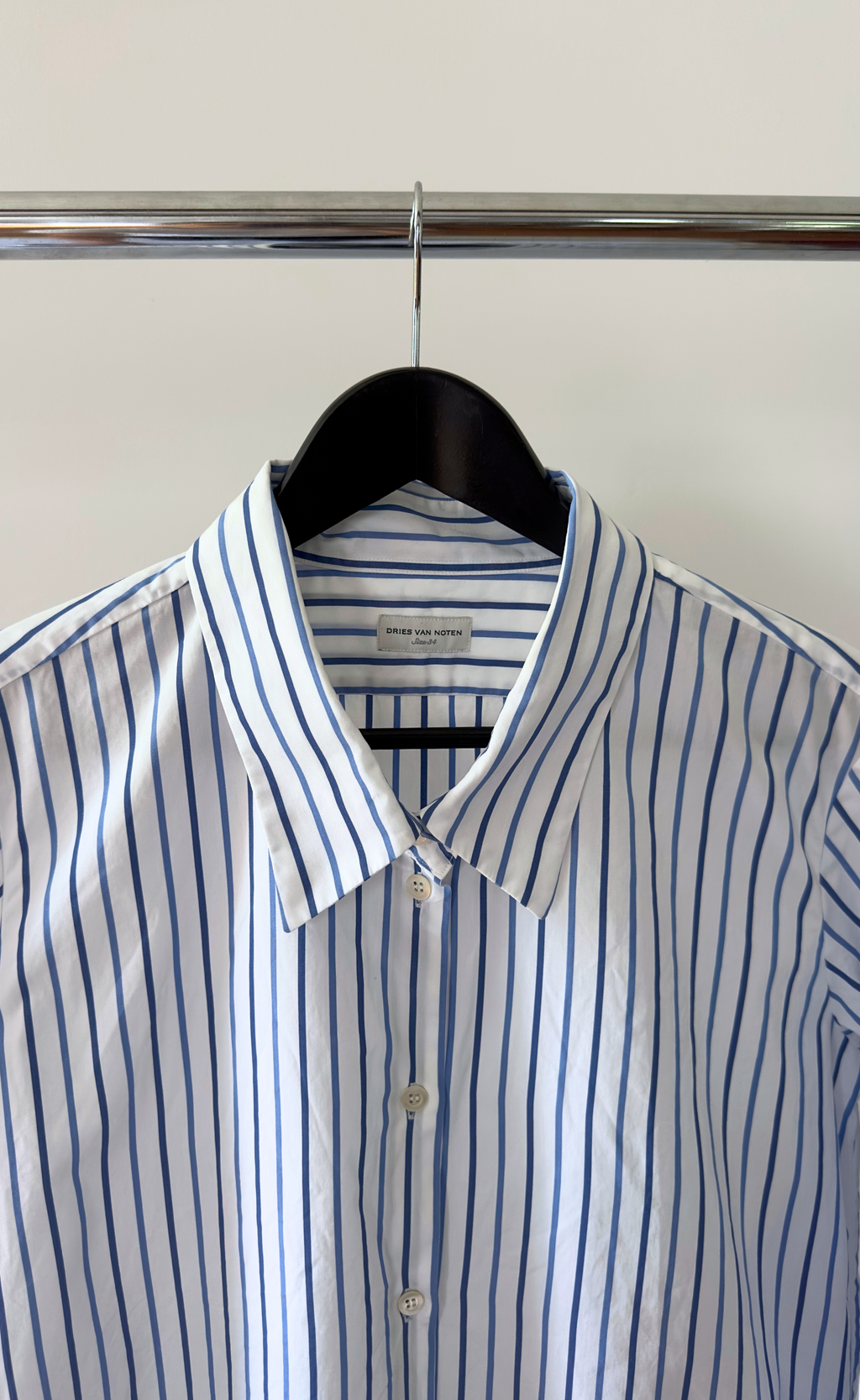 Dries Van Noten - Blue Cotton Stripe Shirt, size 34