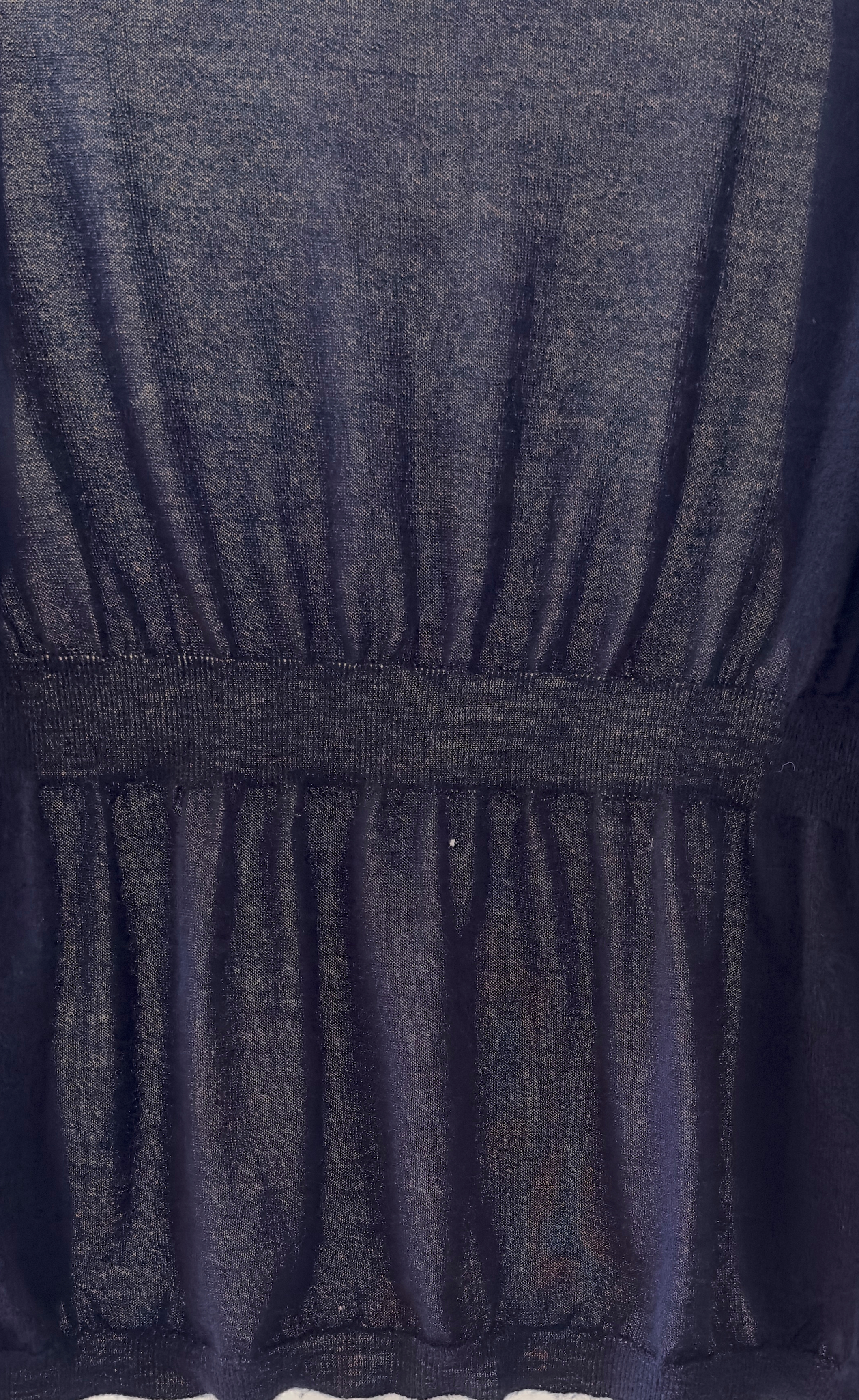 Marni - Navy blue cardigan with gathered waist, Size 40