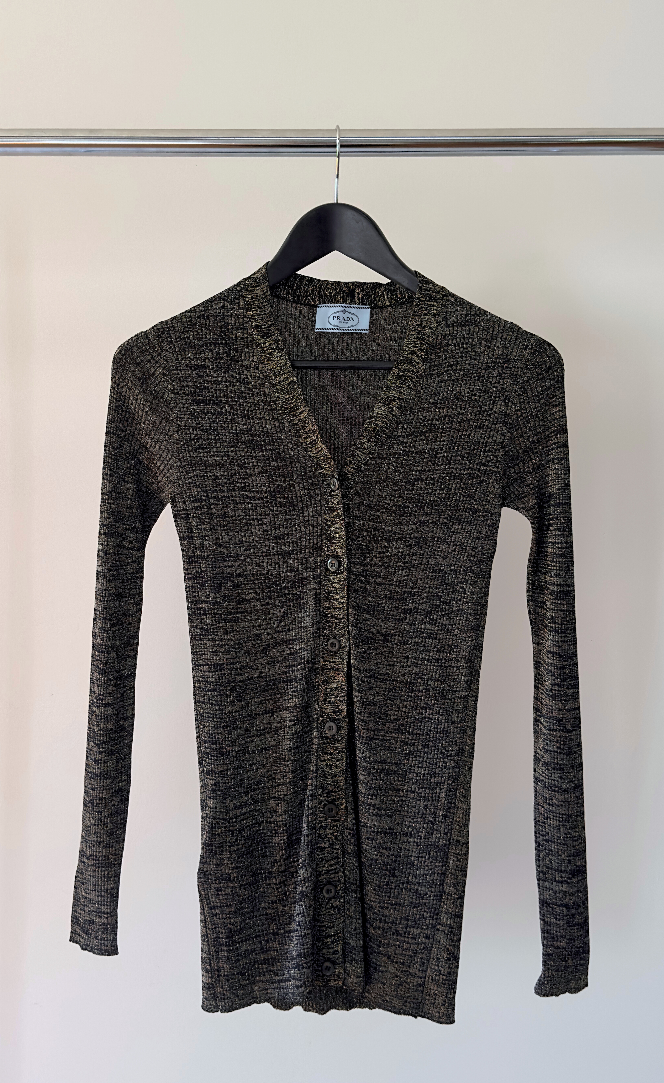 Prada – Deep V Wool Knit Top, Size IT42