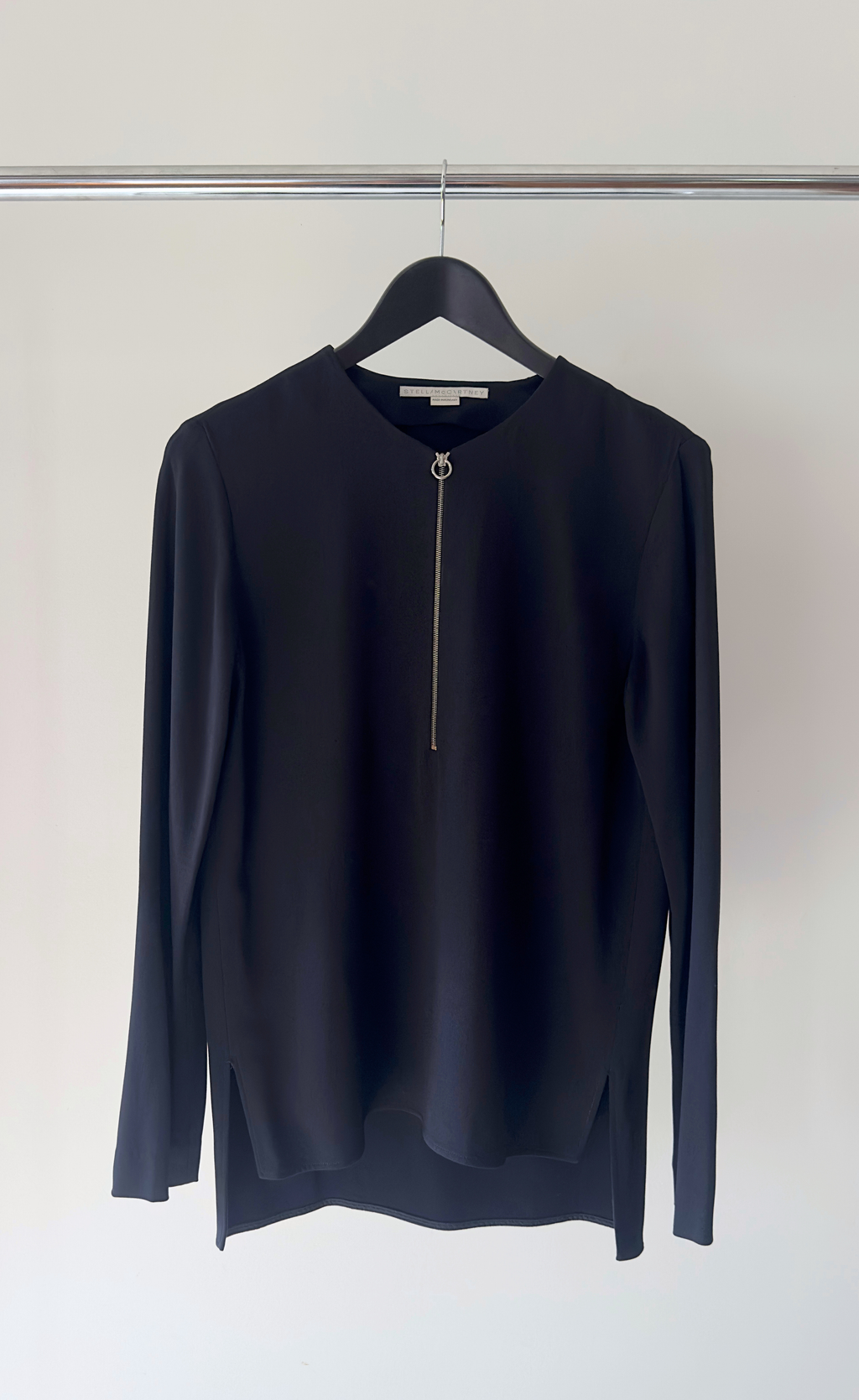 Stella McCartney – Exposed Zip Long Sleeve Top, Size 40