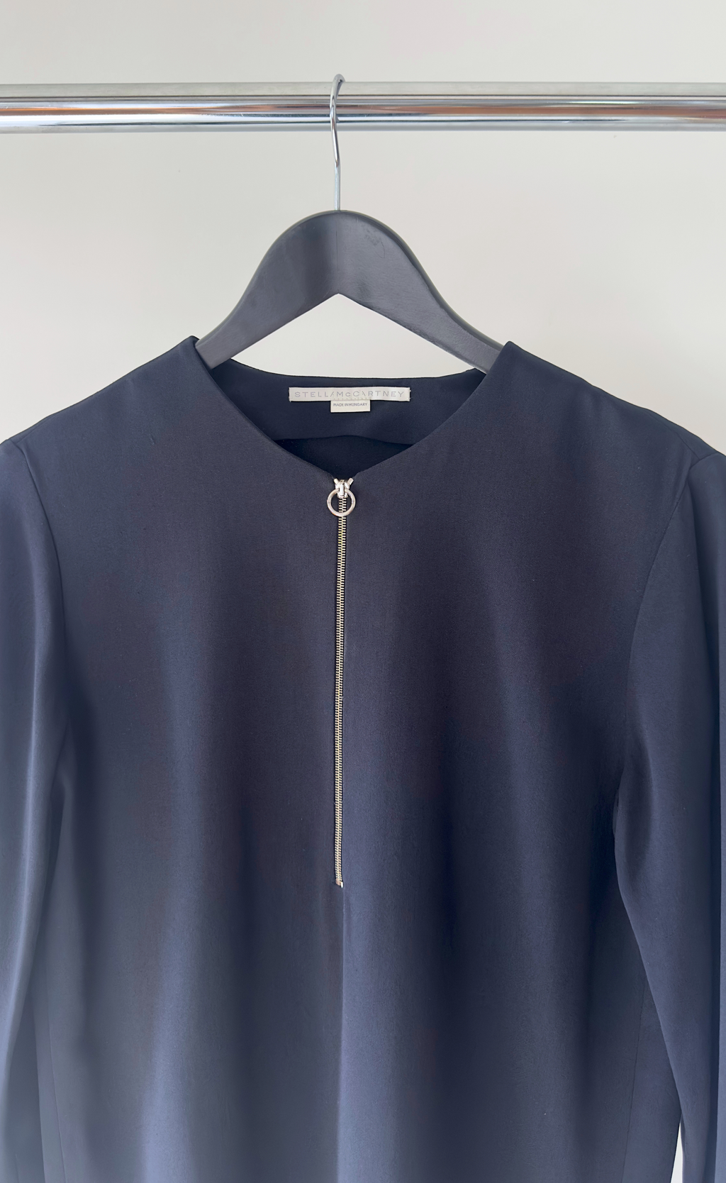 Stella McCartney – Exposed Zip Long Sleeve Top, Size 40