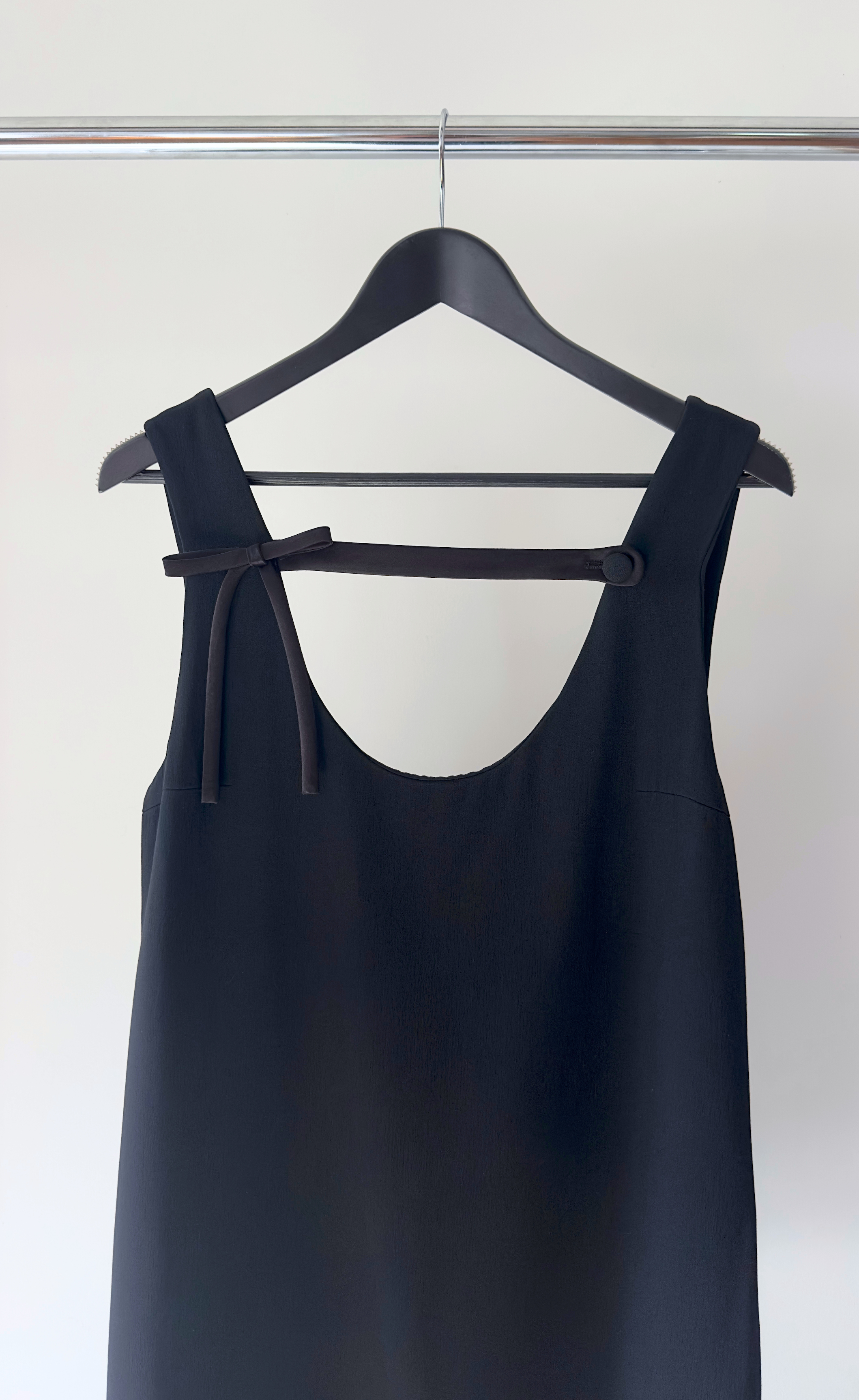 Prada -  Black Scoop Neck Mini Dress, Size 44
