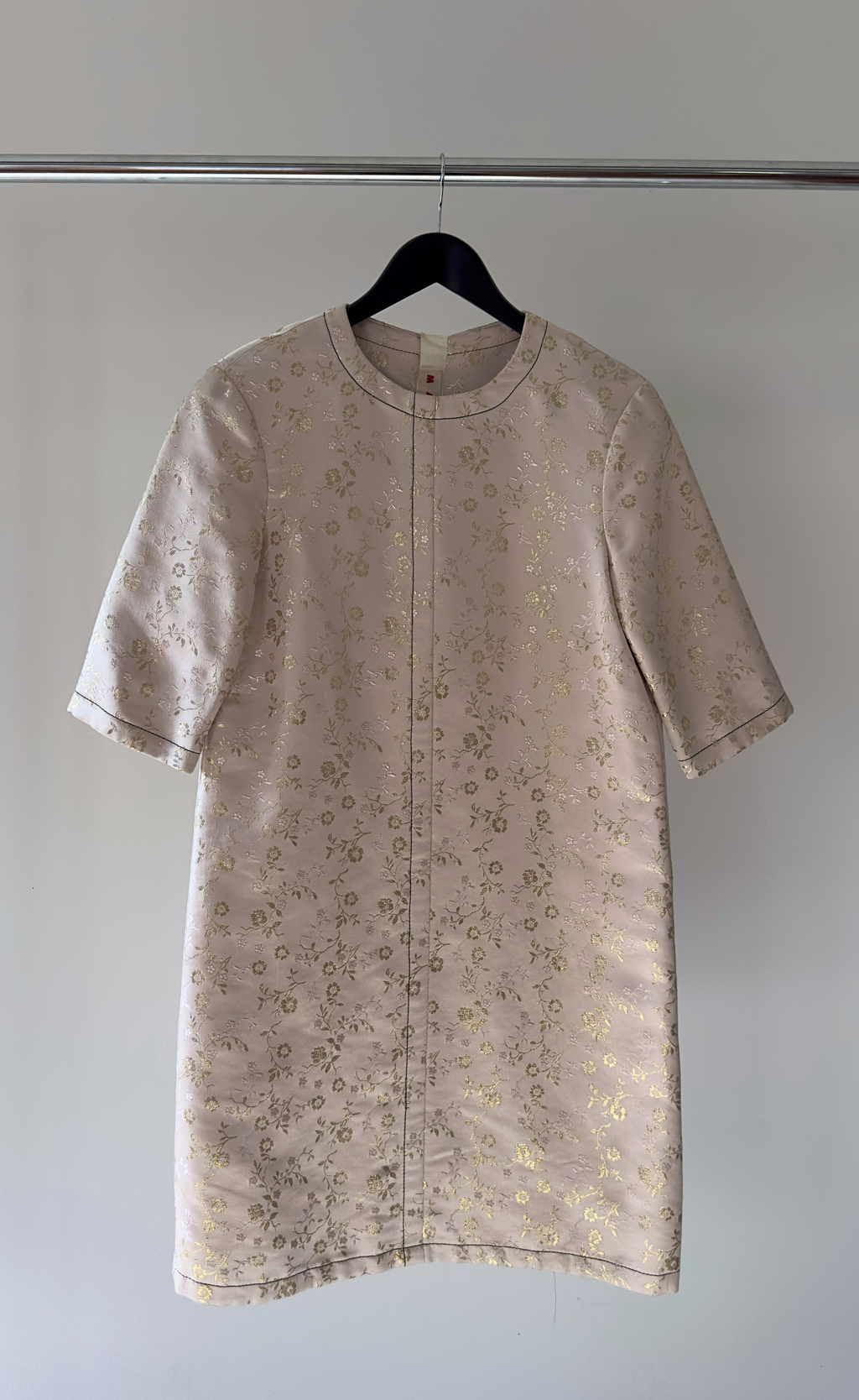 Marni - Gold Embroidered Shift Dress, Size 38