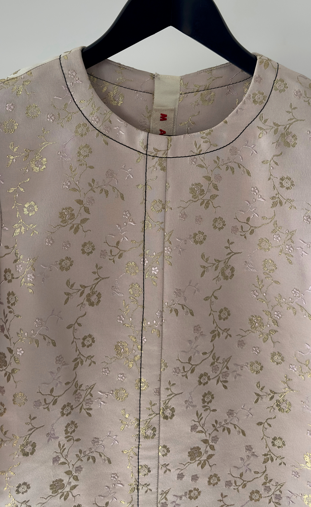 Marni - Gold Embroidered Shift Dress, Size 38