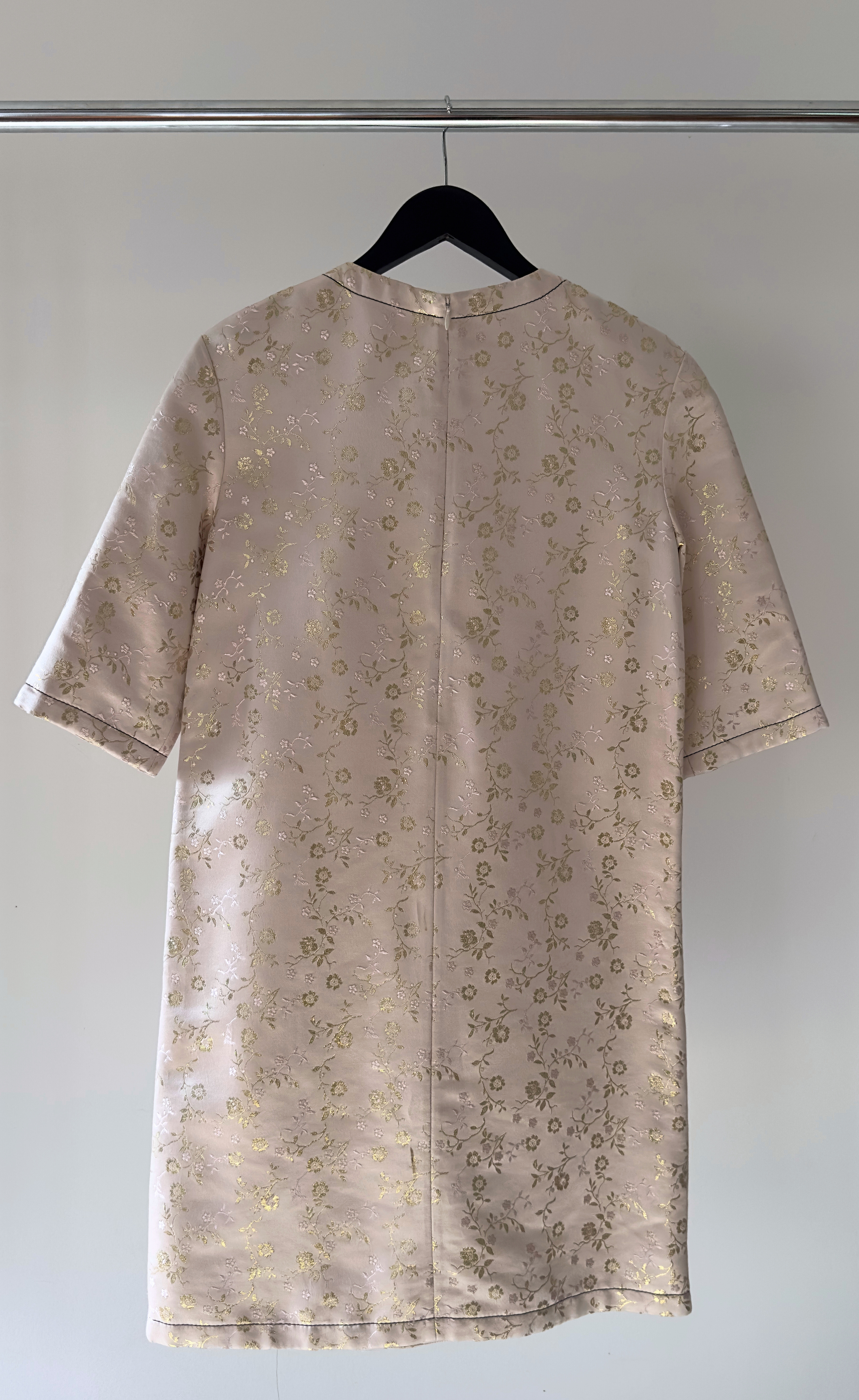 Marni - Gold Embroidered Shift Dress, Size 38