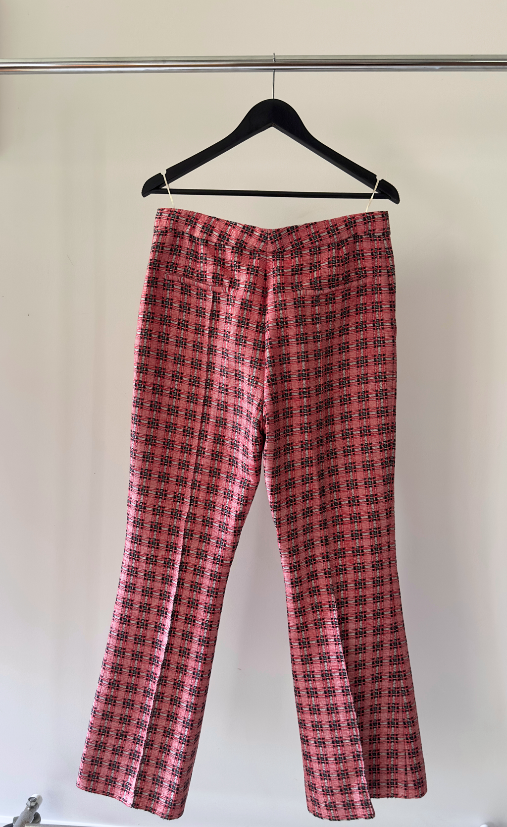 Marni - Tailored Red and Black Check Linen Blend Trouser, Size 42