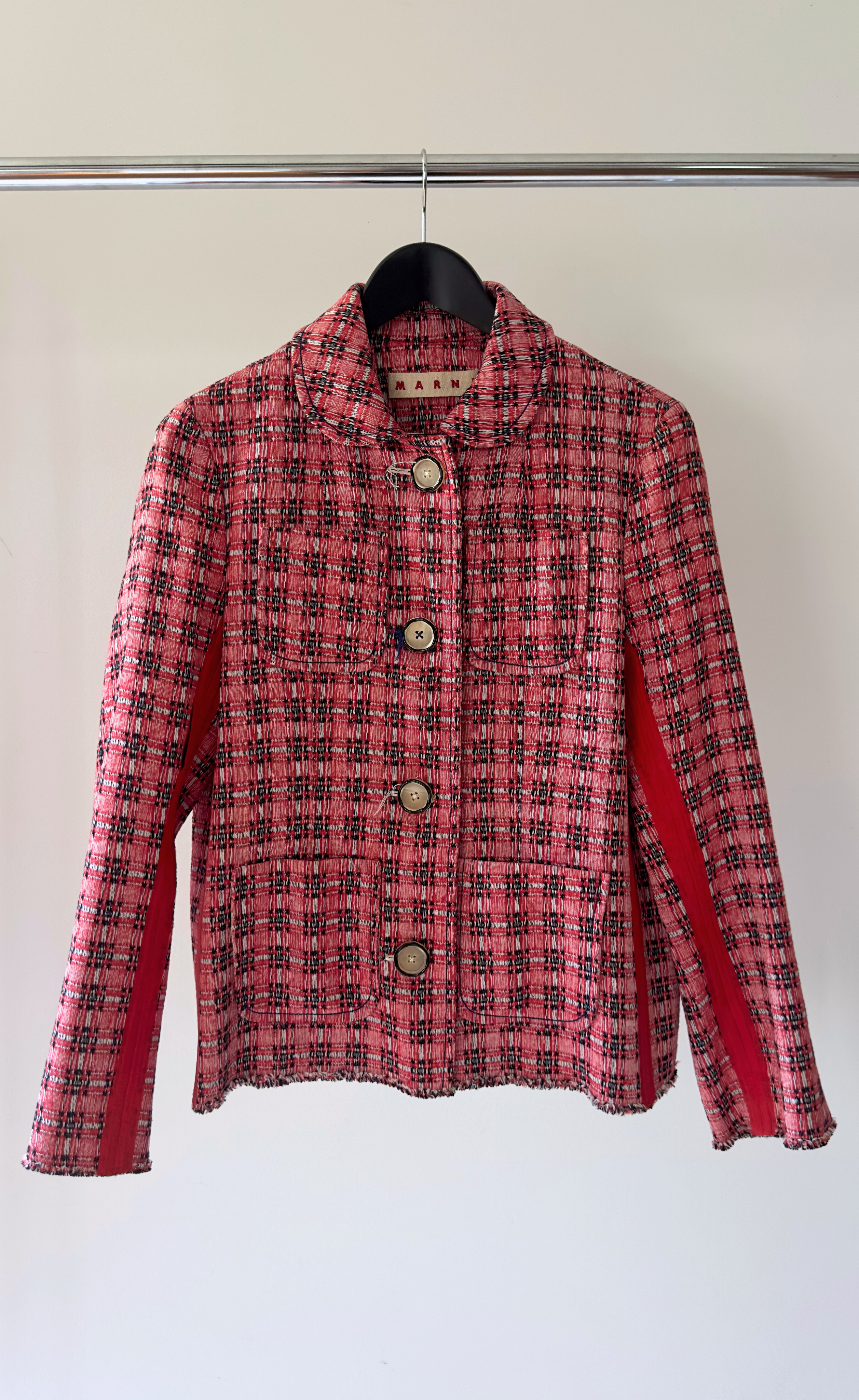 Marni - Tailored Red and Black Check Jacket, Size -