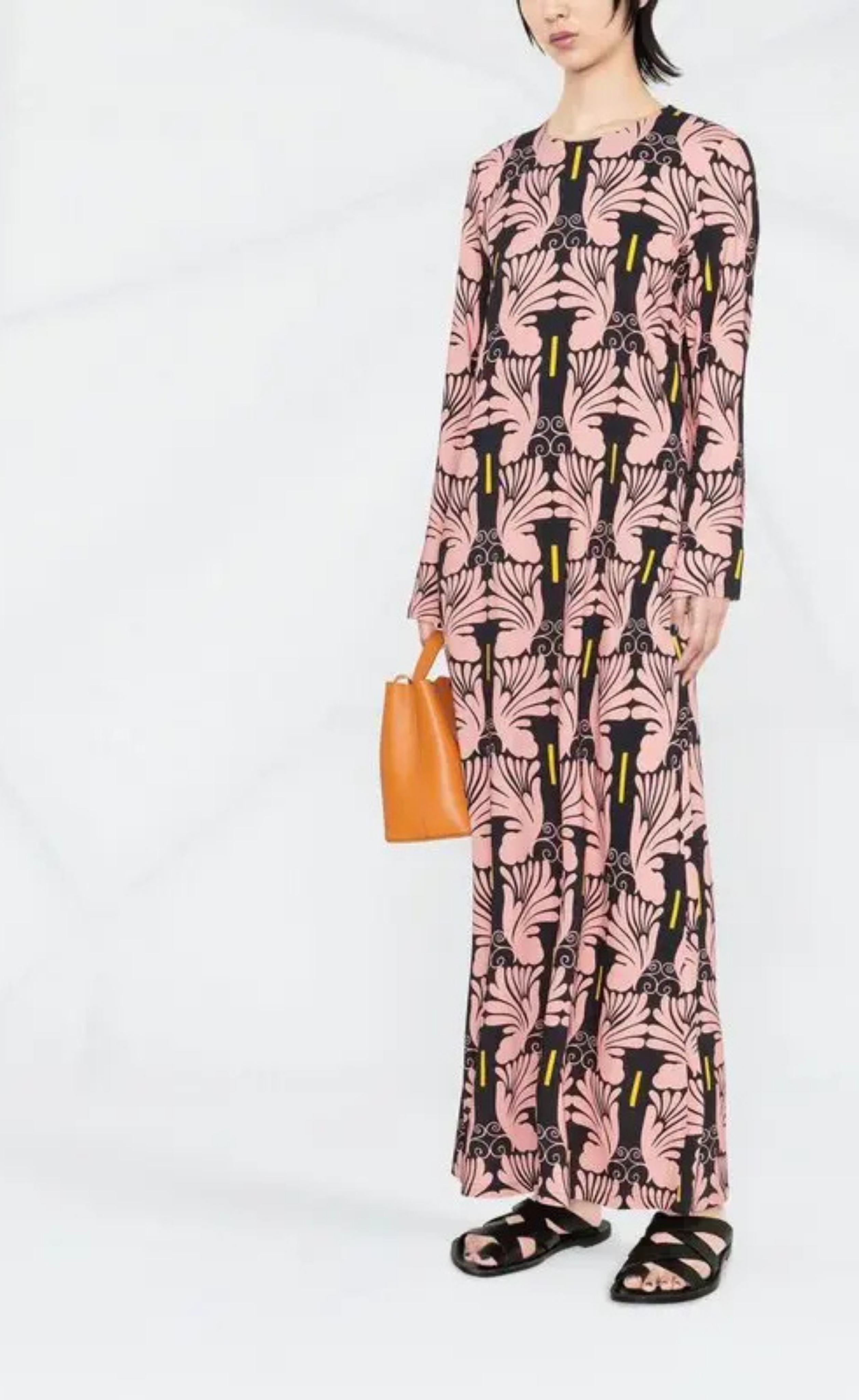 La Double J - Printed Long Sleeve Maxi Dress, Size M