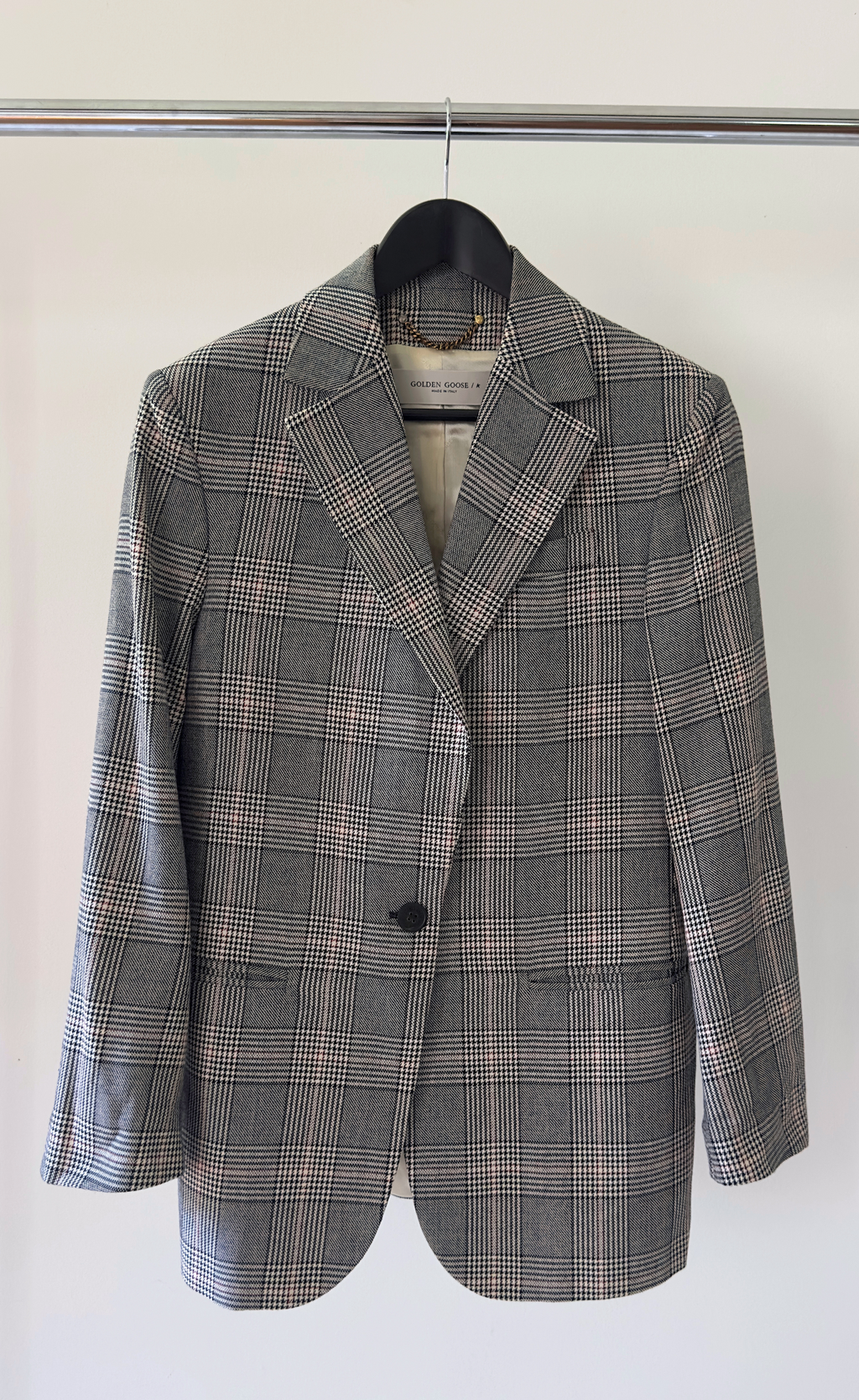Golden Goose - Tailored Check Wool Blazer, Size 38