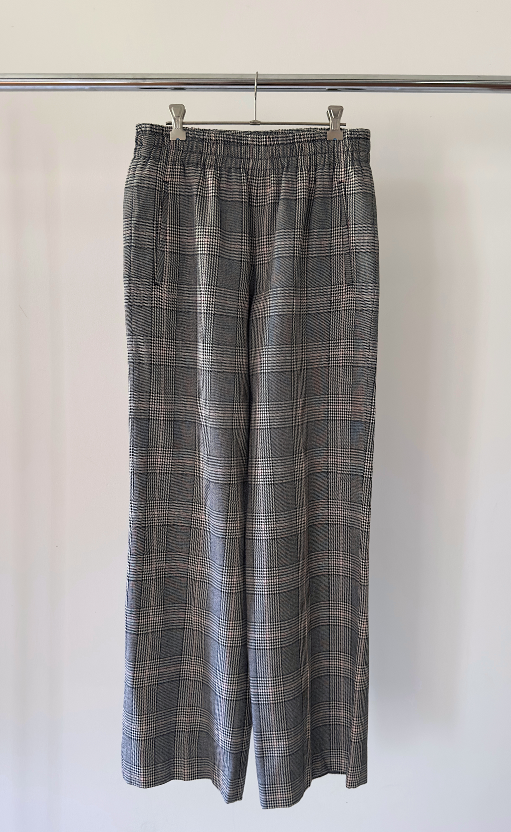 Golden Goose - Elastic Waist Check Wool Trouser, Size 42