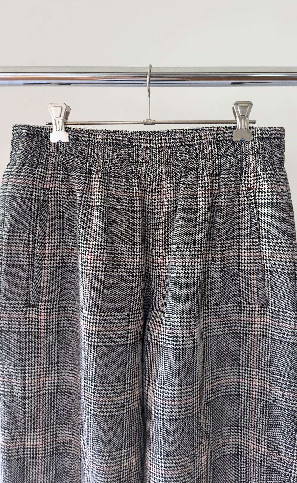 Golden Goose - Elastic Waist Check Wool Trouser, Size 42