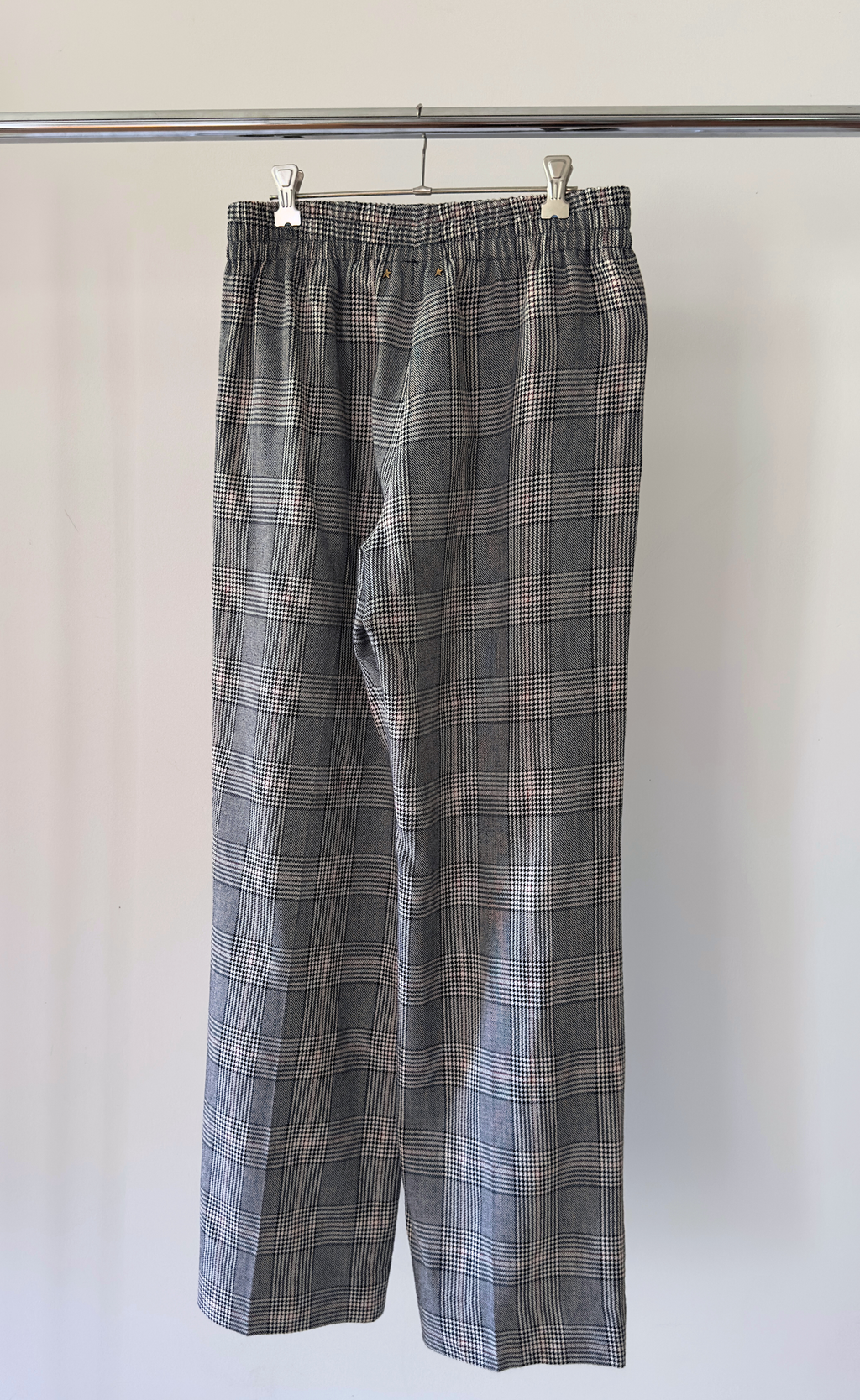 Golden Goose - Elastic Waist Check Wool Trouser, Size 42