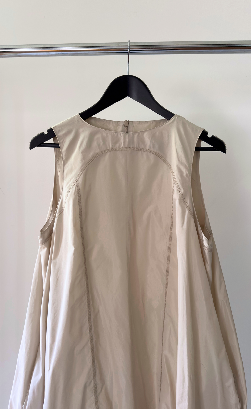 Case - Sculptural Sleeveless Dress, Soft Beige, Size L