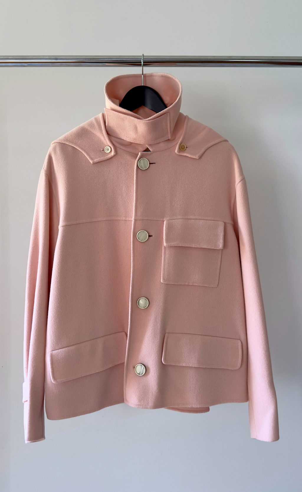 Marni - Structured Wool Jacket in Blush Pink, Size 42