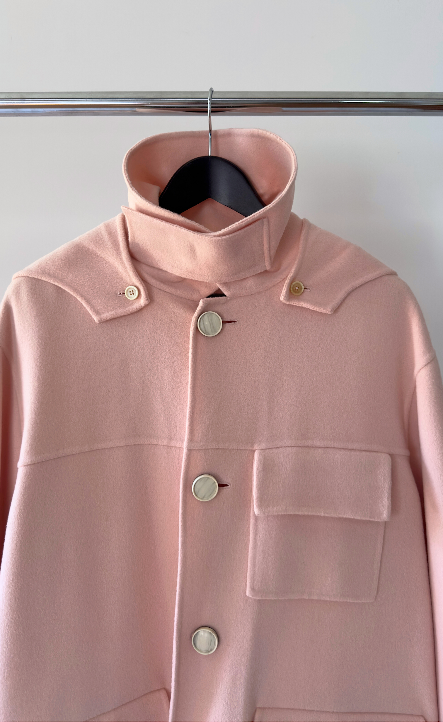 Marni - Structured Wool Jacket in Blush Pink, Size 42