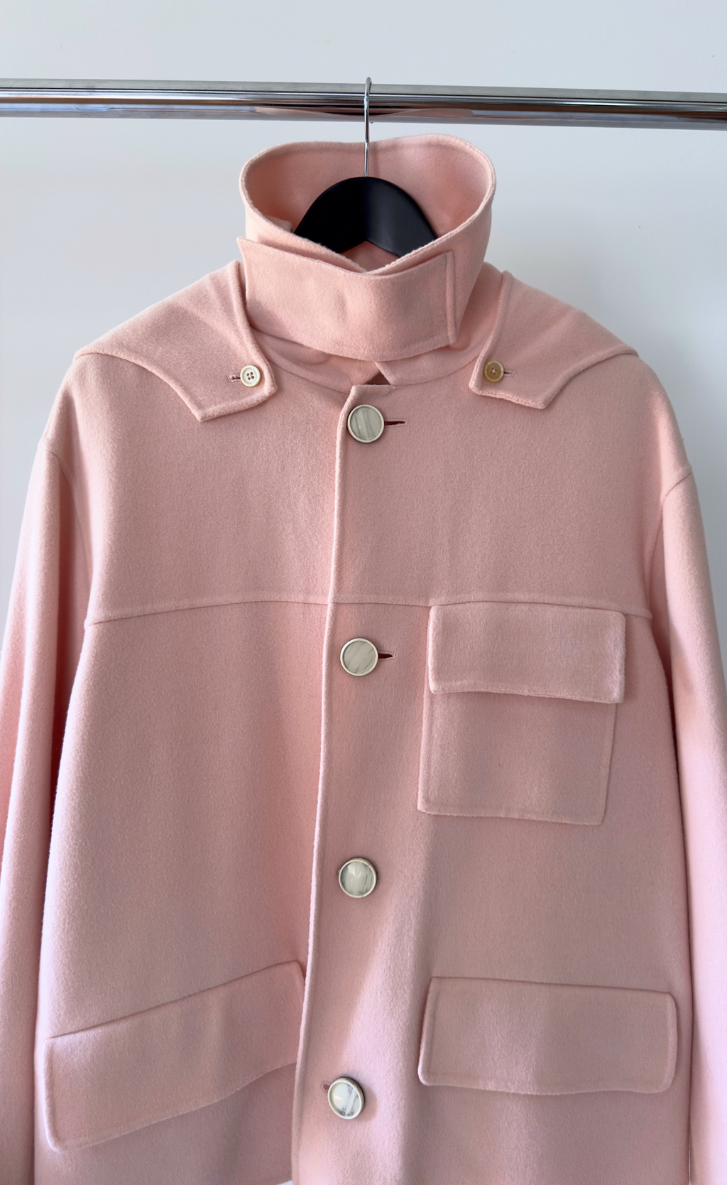 Marni - Structured Wool Jacket in Blush Pink, Size 42