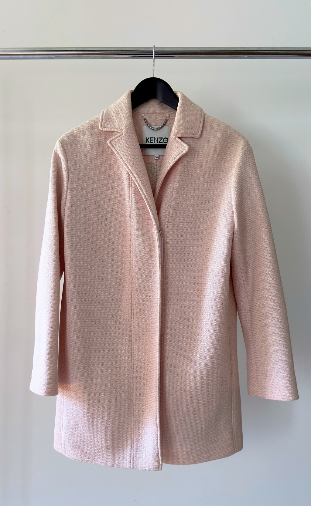Kenzo - Tailored Coat, Soft Textured Blush Fabrication , Size 36
