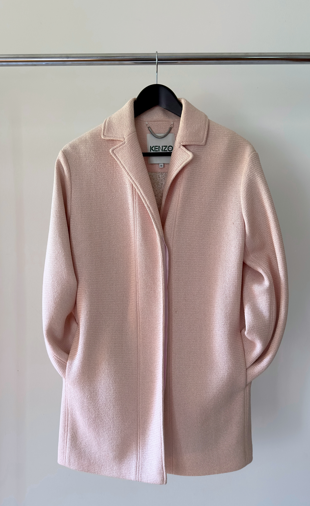 Kenzo - Tailored Coat, Soft Textured Blush Fabrication , Size 36