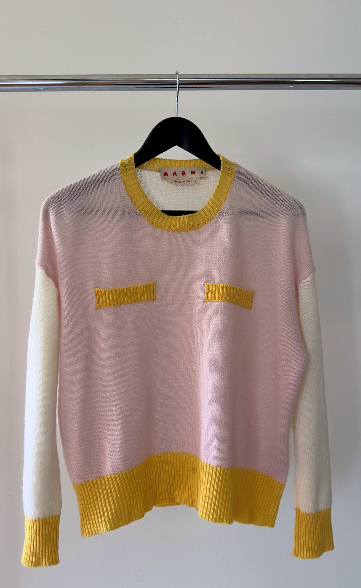 Marni - Soft Colour Blocked Casmere Knit, Size 40
