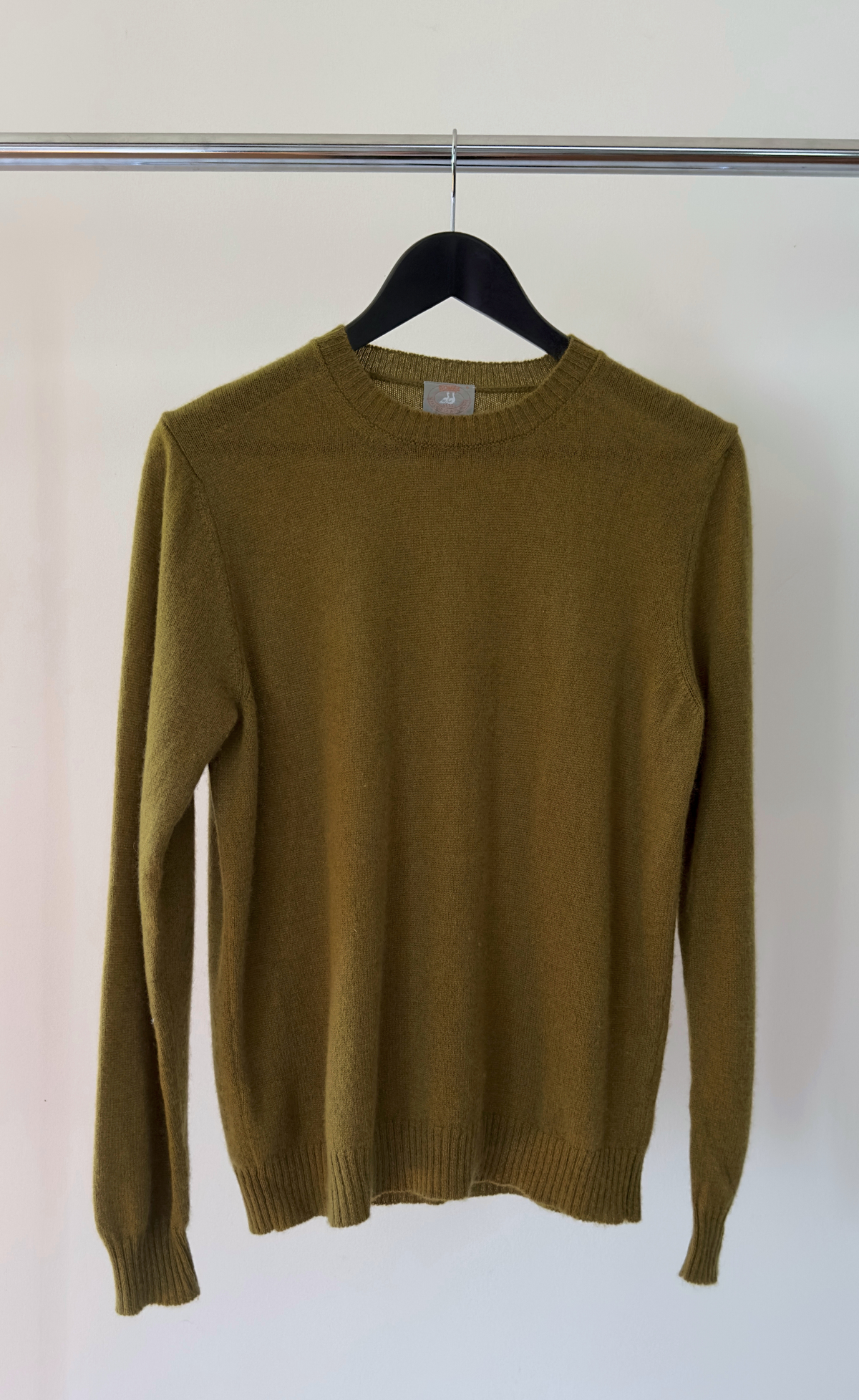 Bomba - Crew Neck cashmere Knit in Rich Olive, Size S