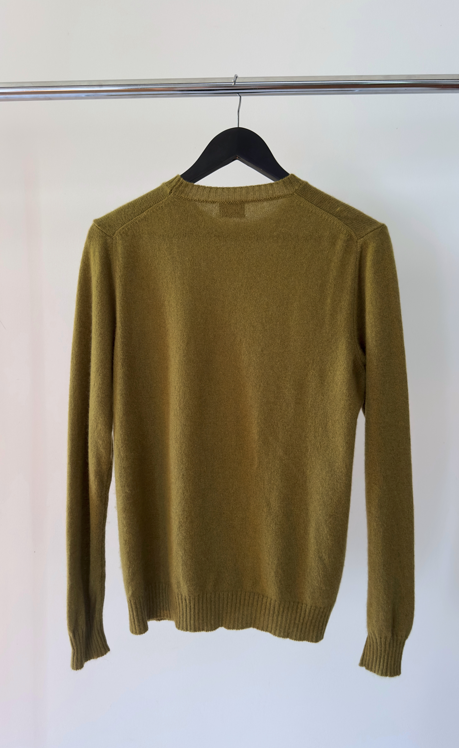Bomba - Crew Neck cashmere Knit in Rich Olive, Size S