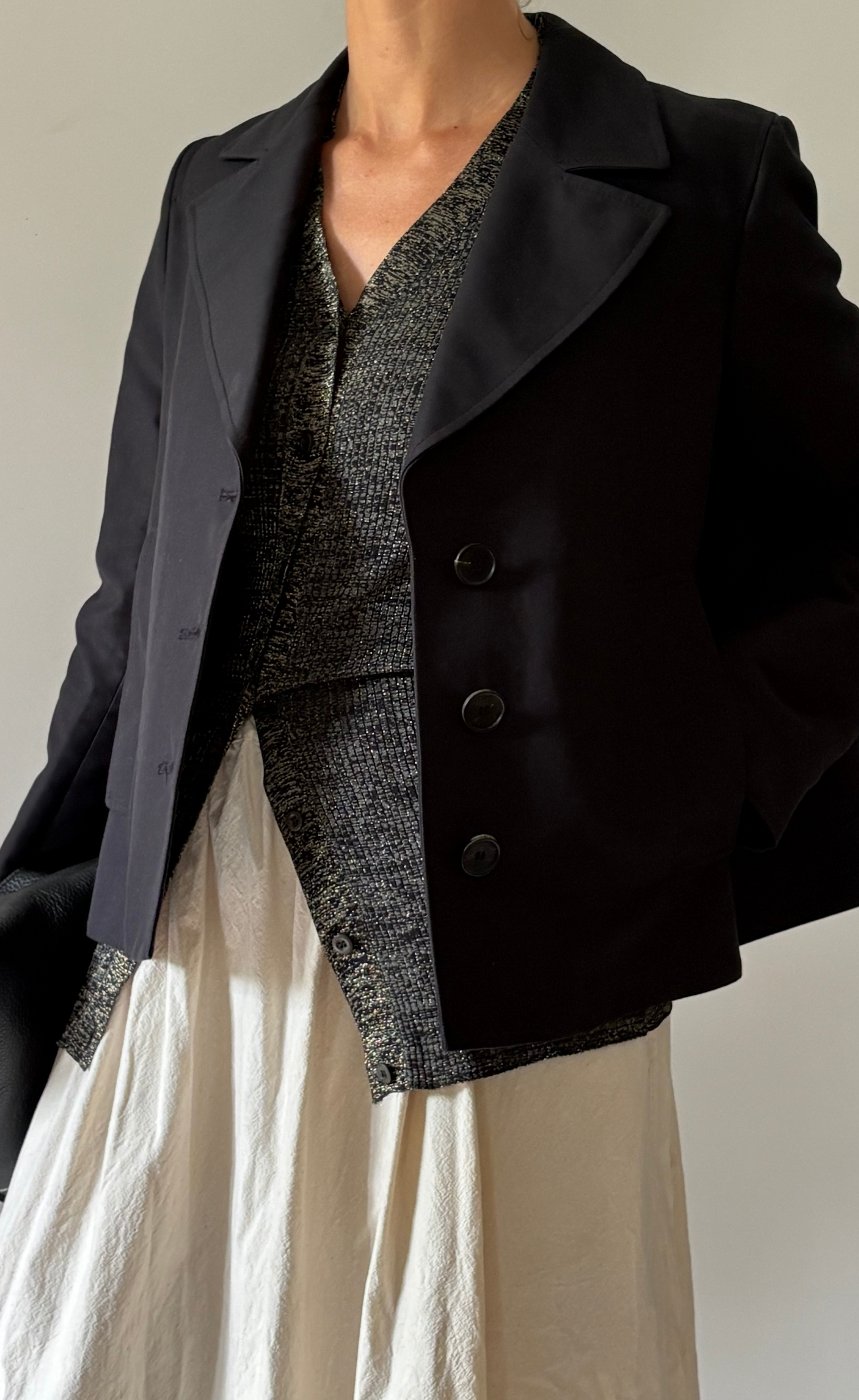 Marni - Structured Black Cropped Jacket, Size 40