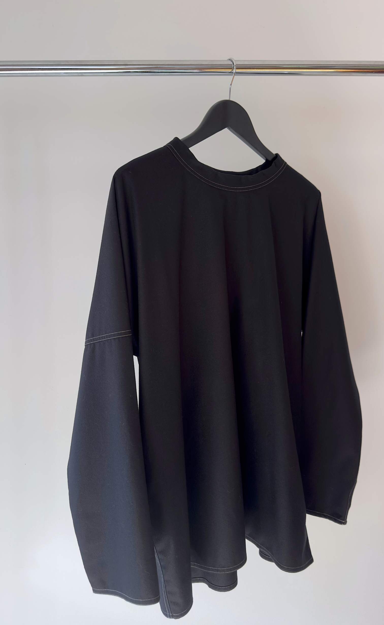 Sofie D'Hoore - Long Sleeve Black Wool Top, Size 38