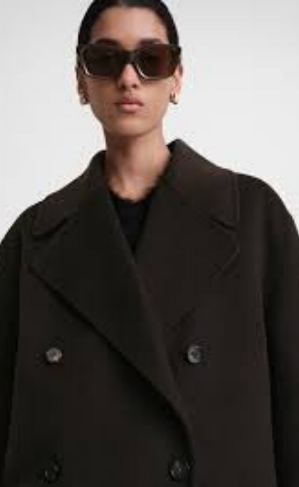 Toteme - Brown Double Breasted Wool Coat, Size 34