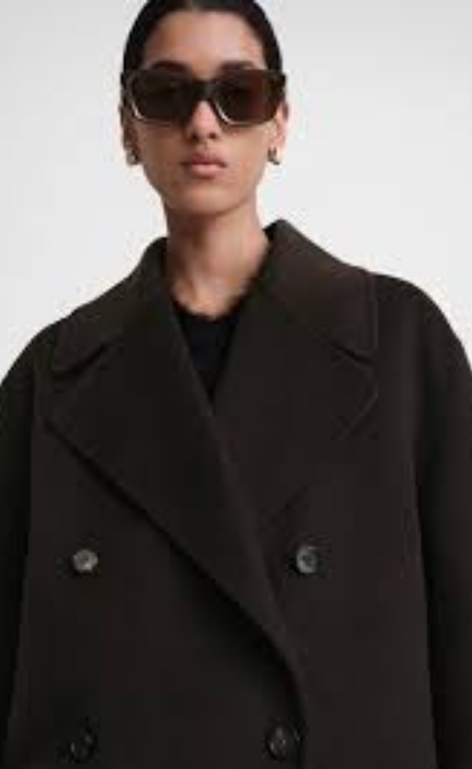 Toteme - Brown Double Breasted Wool Coat, Size 34