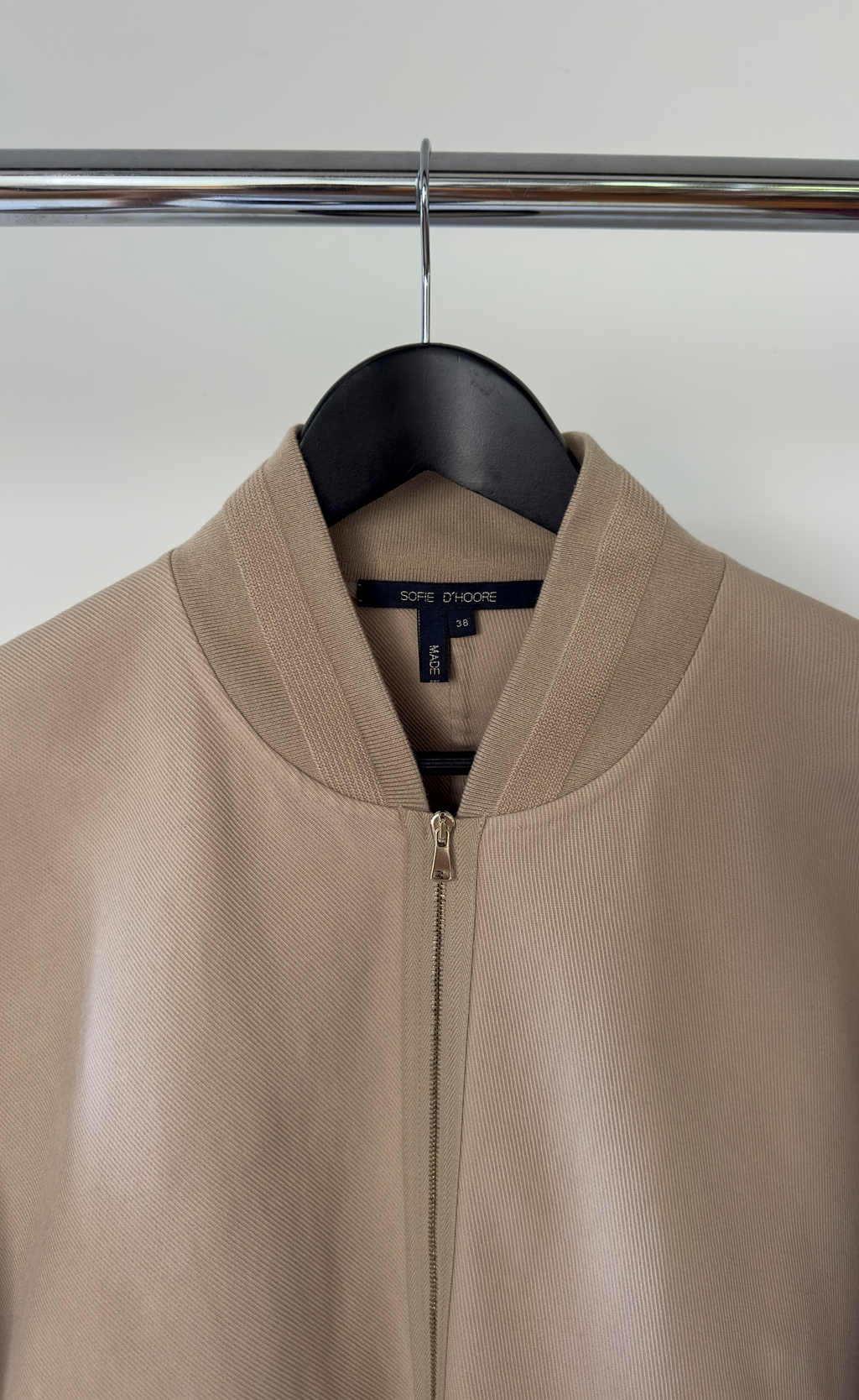 Sofie D'Hoore - Sculptural Zip Front Beige Jacket, Size 38