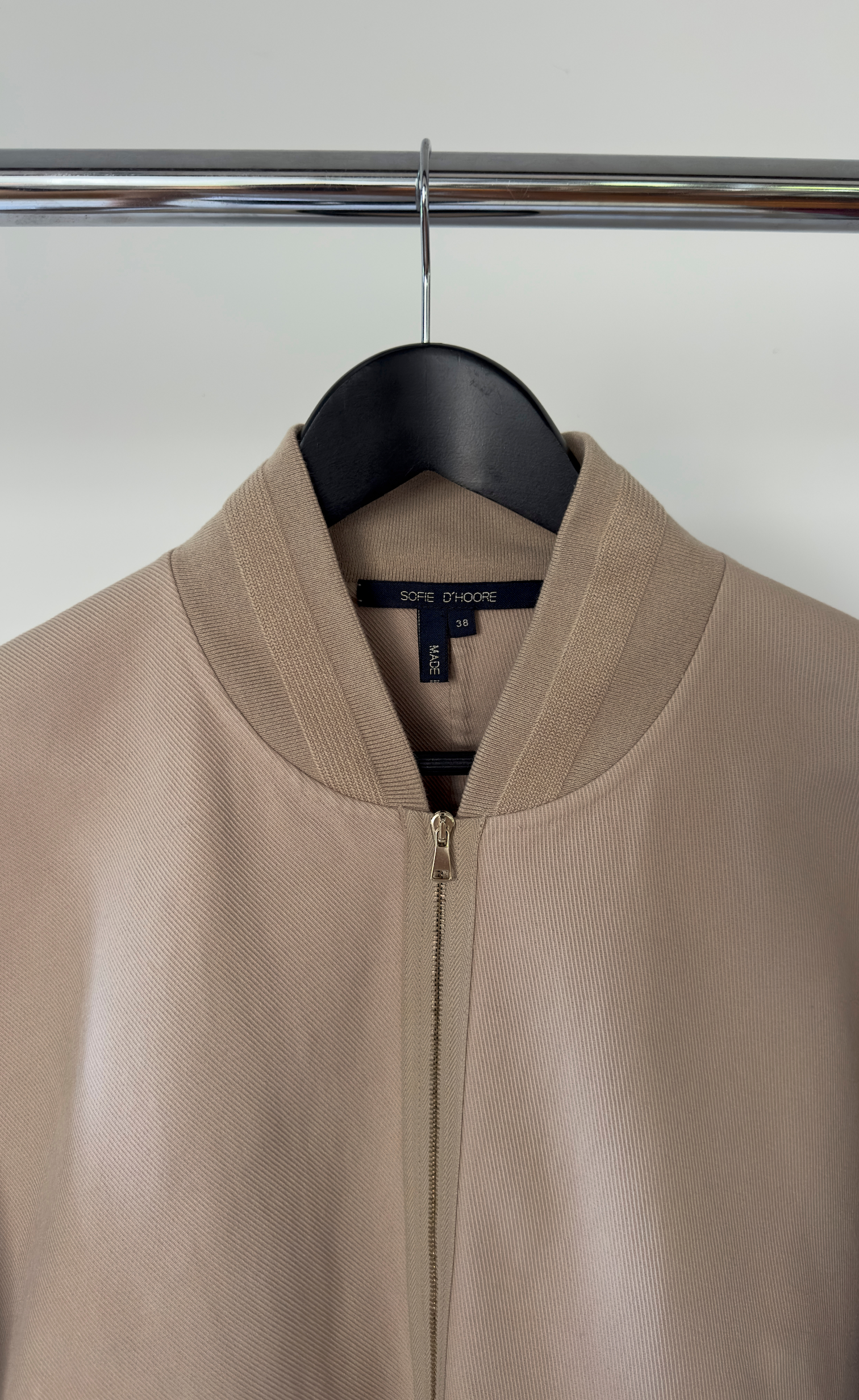 Sofie D'Hoore - Sculptural Zip Front Beige Jacket, Size 38