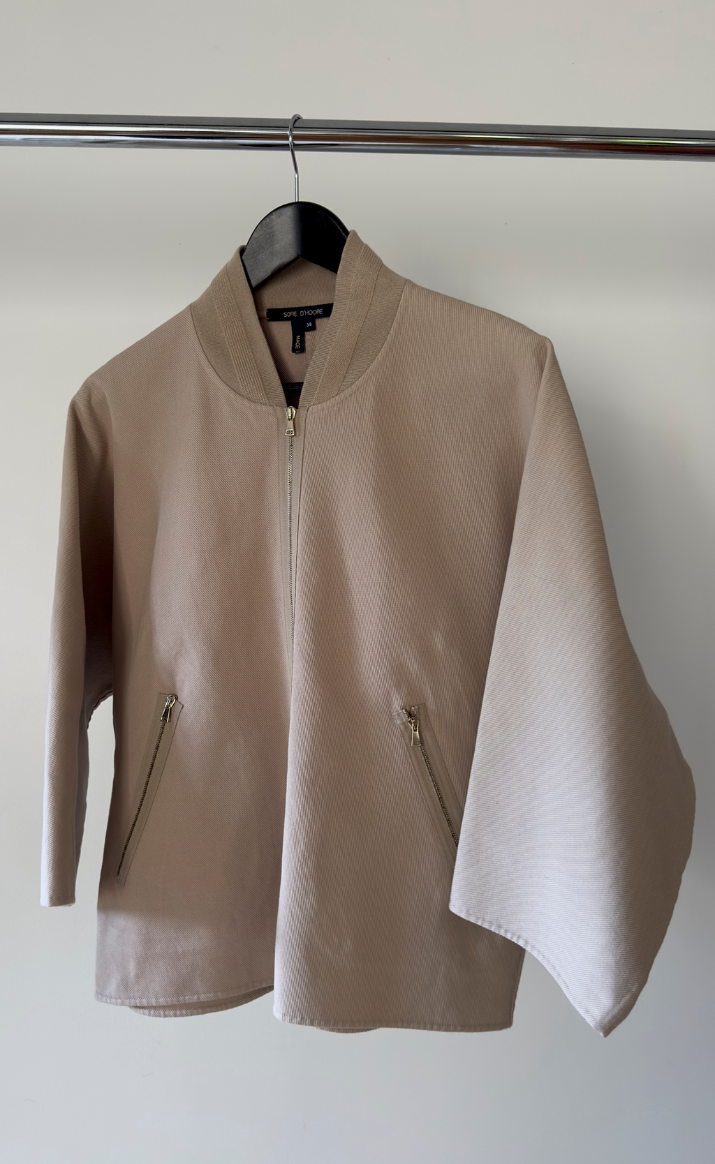 Sofie D'Hoore - Sculptural Zip Front Beige Jacket, Size 38