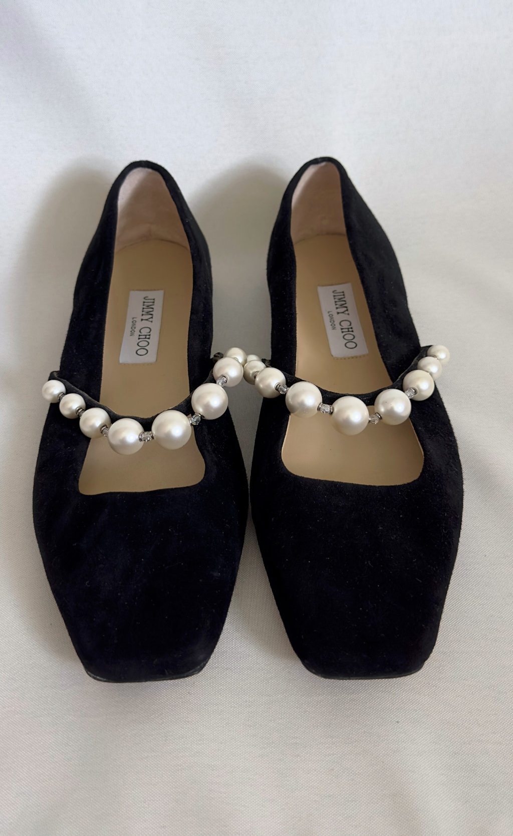 Jimmy Choo - Ade embellished suede ballet flats