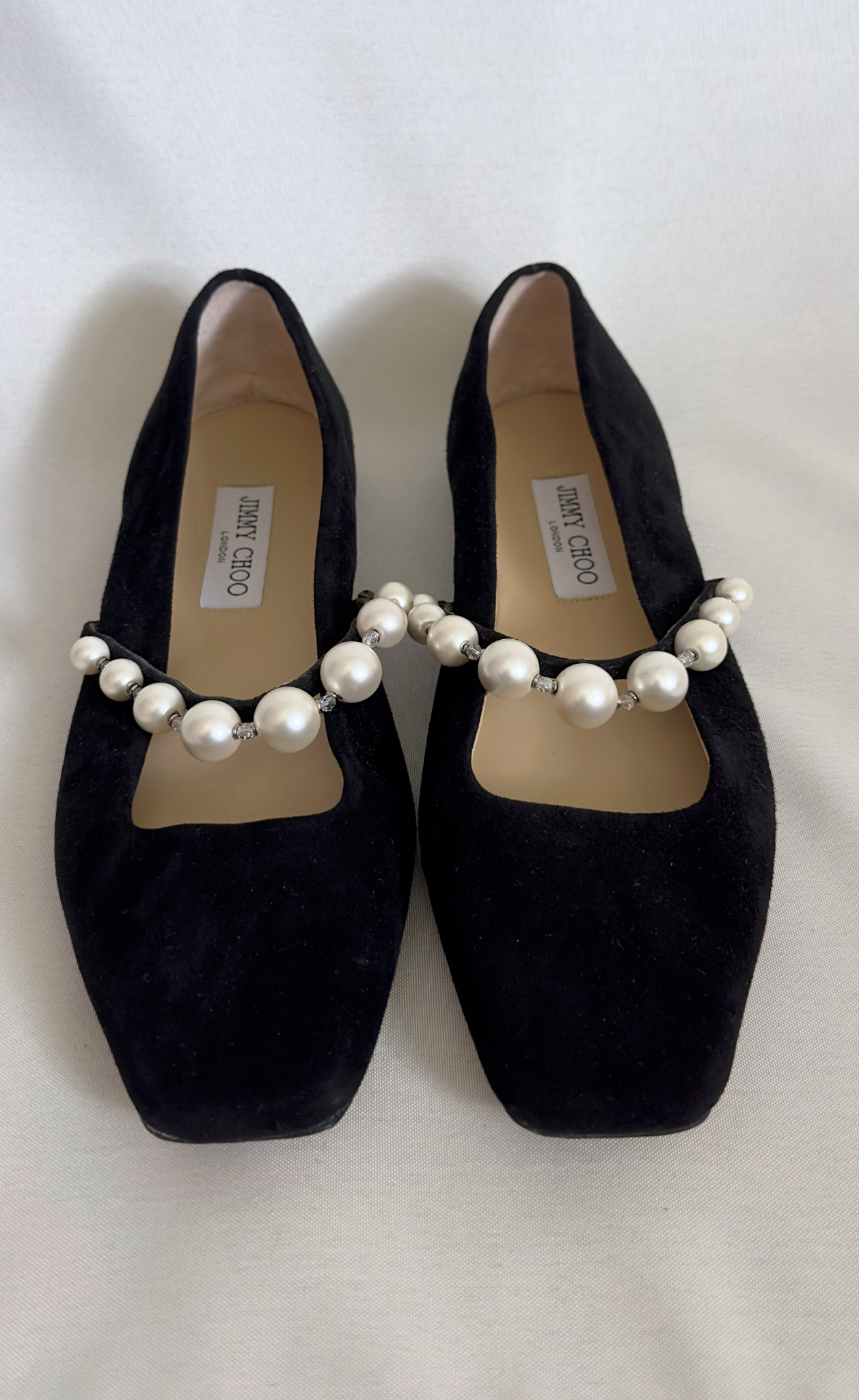 Jimmy Choo - Ade embellished suede ballet flats