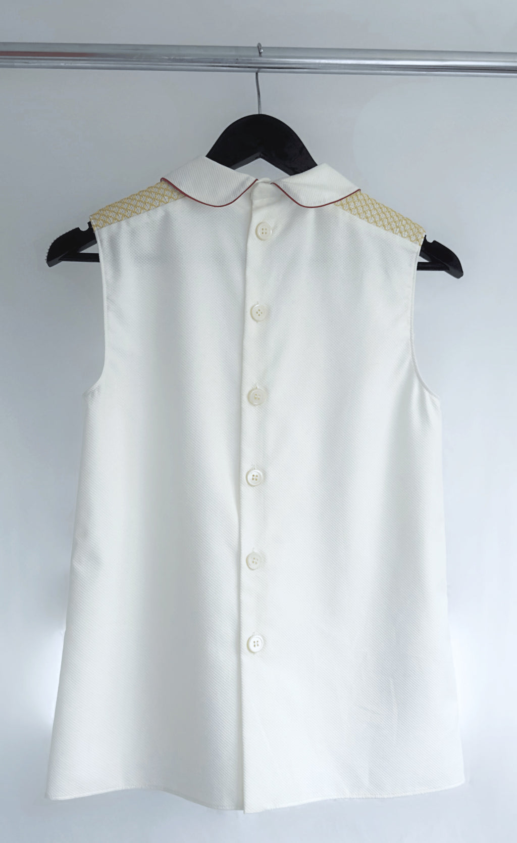 Miu Miu - White Webbed Shoulder Sleeveless Top, Size 42