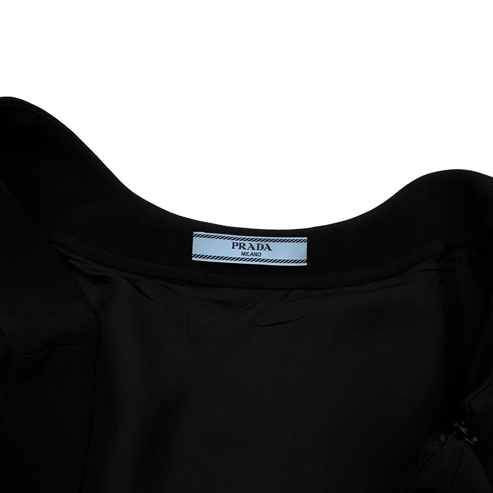 Prada -  Black Scoop Neck Mini Dress, Size 44
