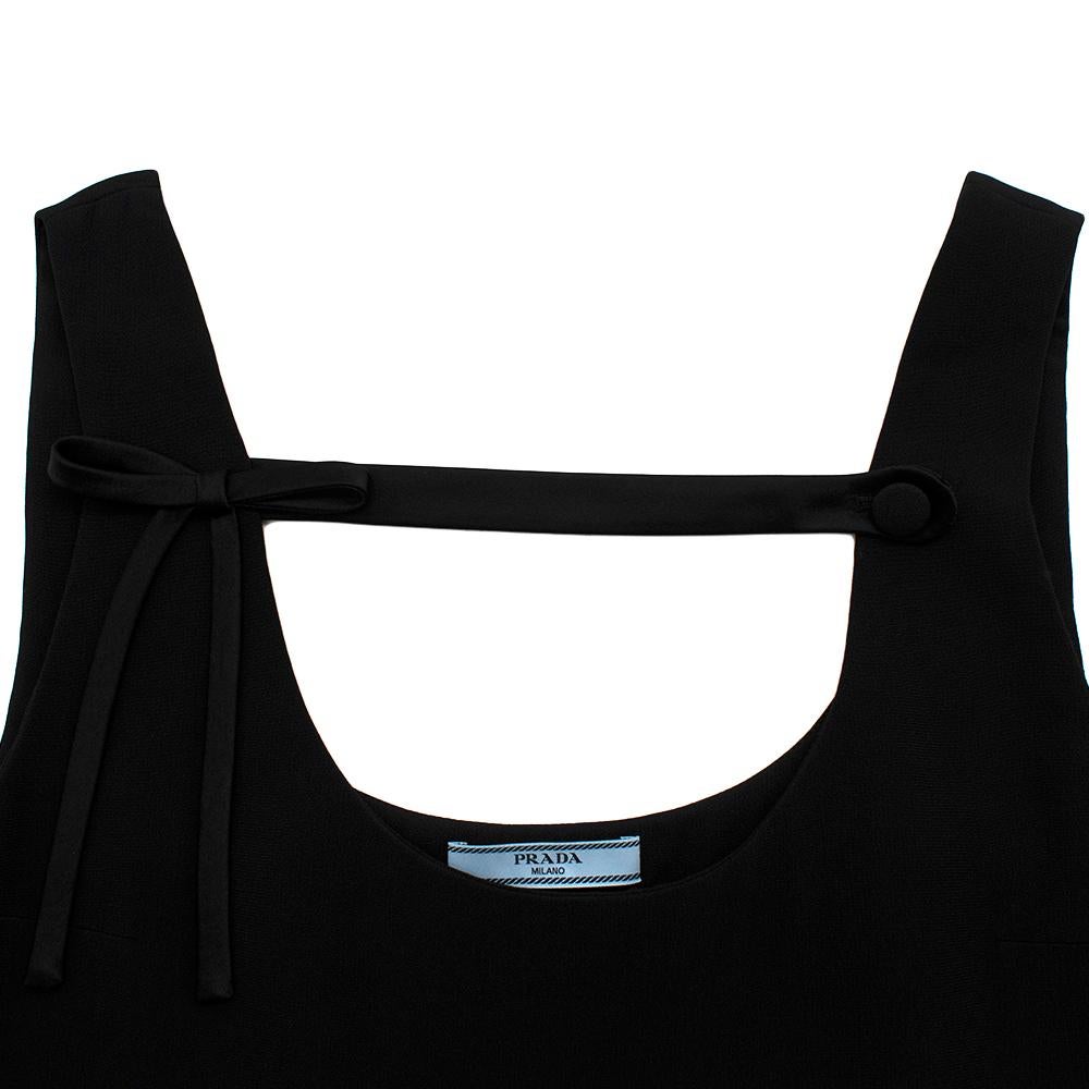 Prada -  Black Scoop Neck Mini Dress, Size 44