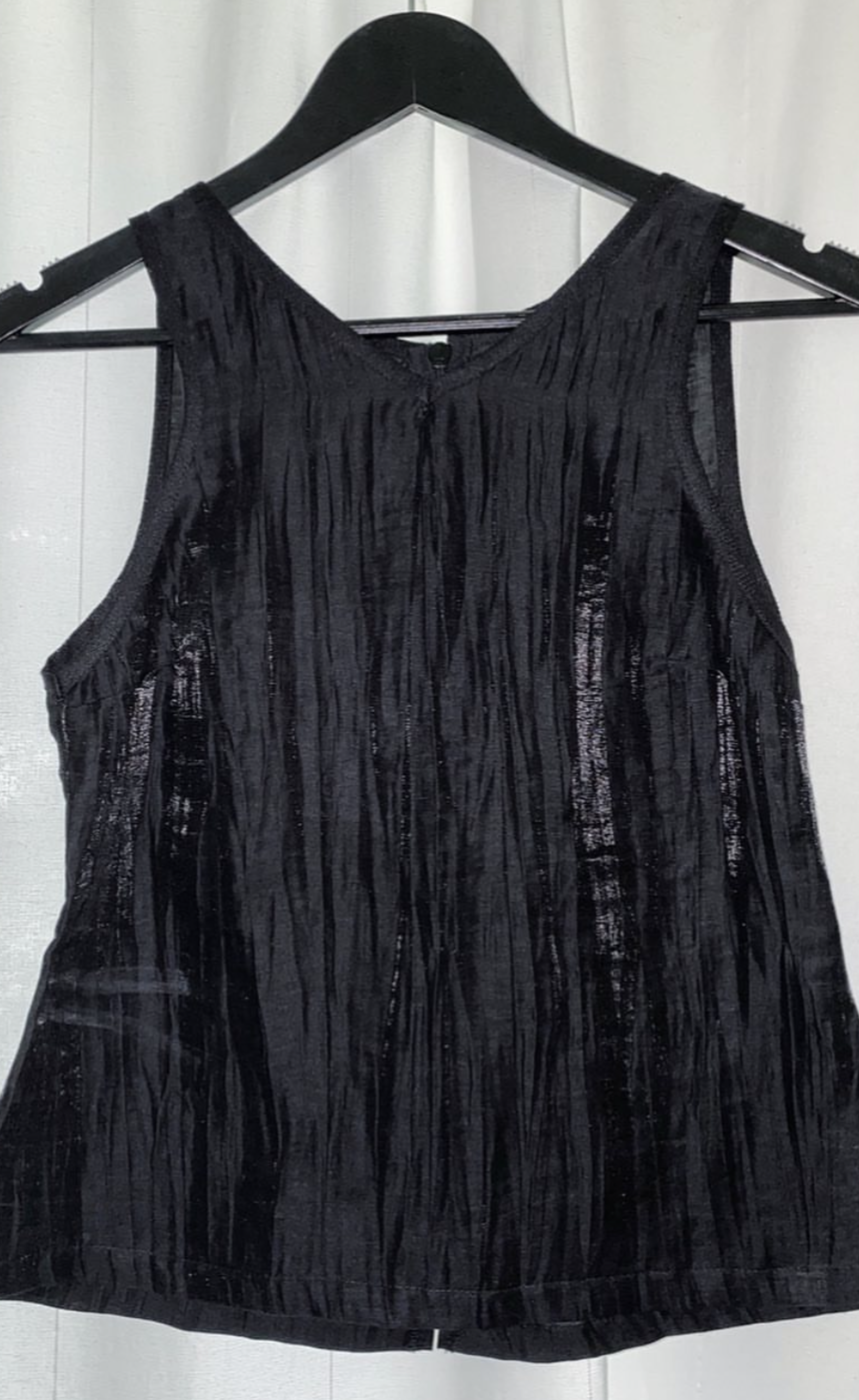 Georgia Wolff - Black Crinkle Shimmer Top, Size's avaliable